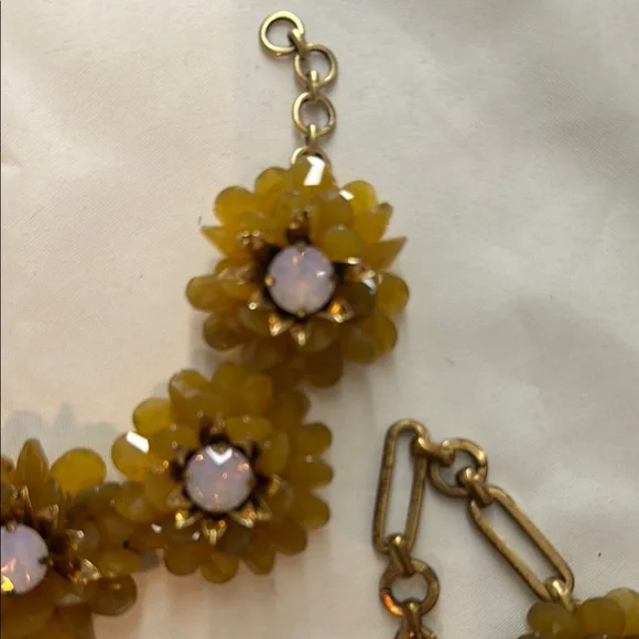 J. Crew Gold and Yellow Floral Necklace and matching bracelet - Picture 2 of 6